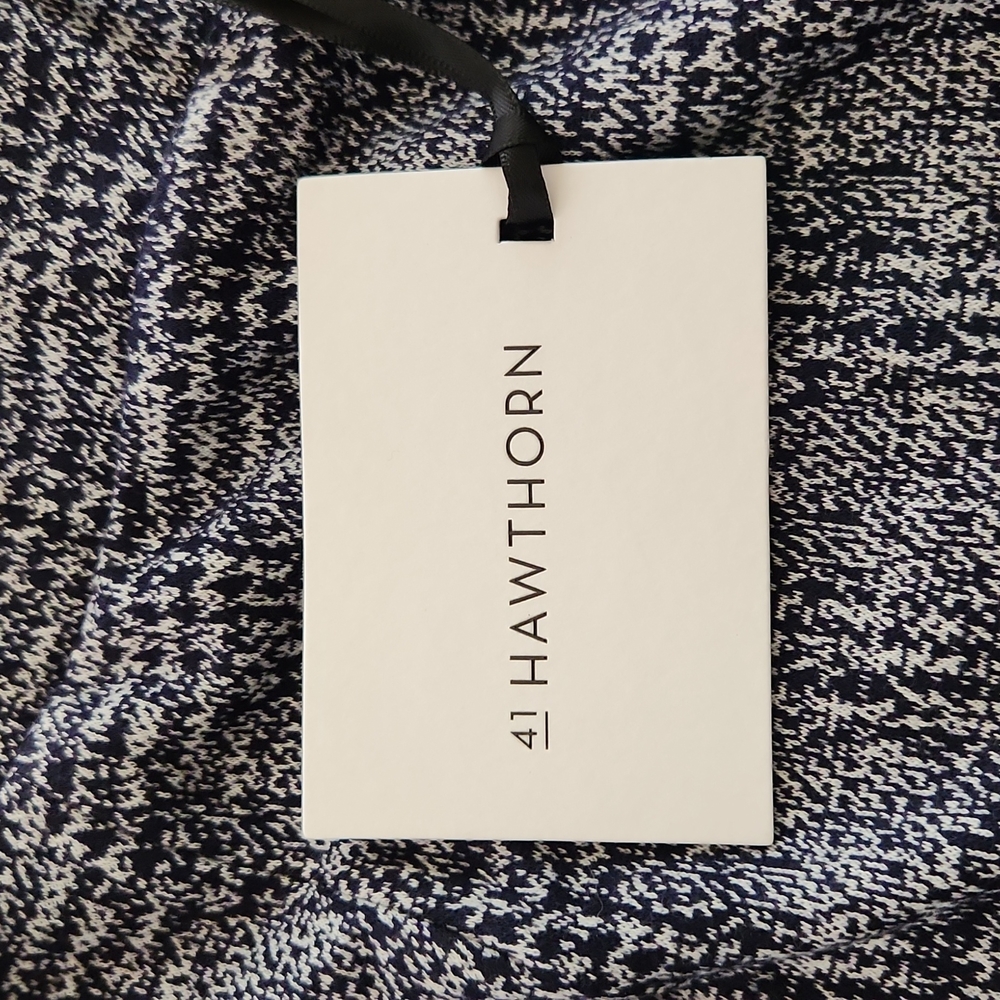 41 Hawthorn Navy Kora Knit Jacquard Pencil Skirt - XSP - Picture 2 of 4
